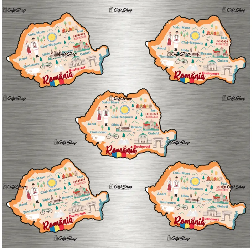Harta, romania, orase, magnet frigider mgs003